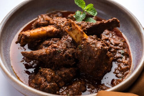 Mutton masala made with homemade meat masala